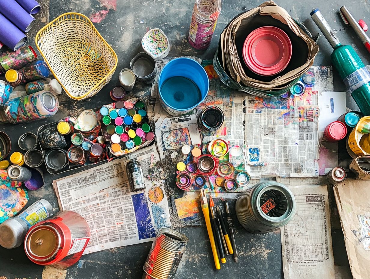 Colorful decorative lanterns made from repurposed tin cans.