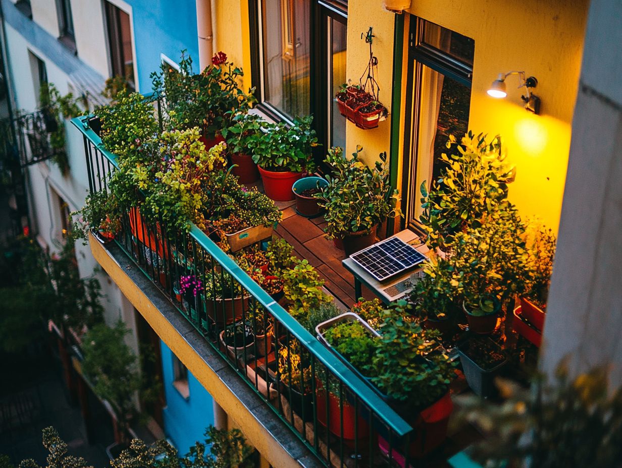 A vibrant urban garden showcasing DIY sustainable living projects