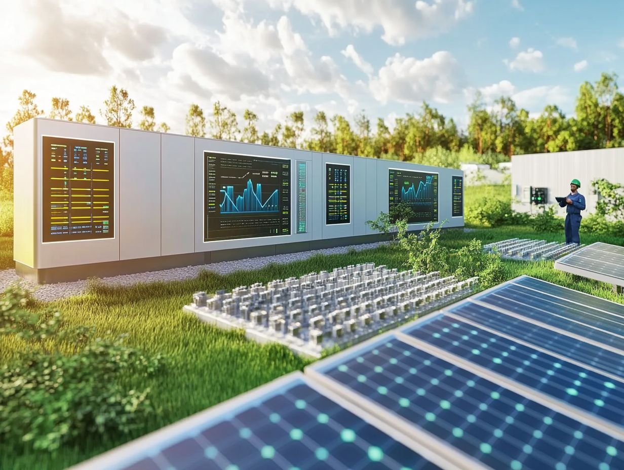 Illustration of different battery types used in energy storage