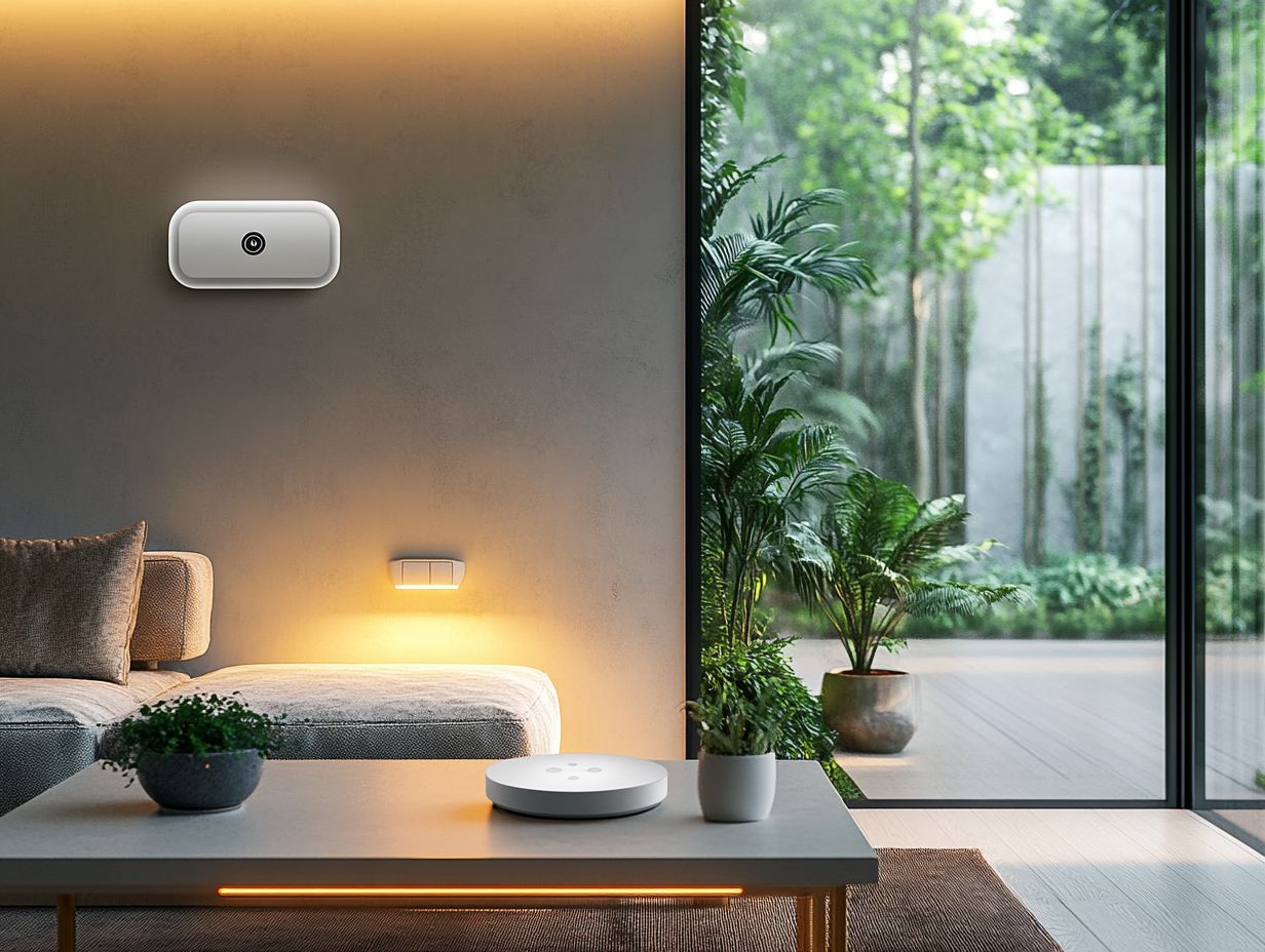 Image of a modern smart air purifier in a bright room