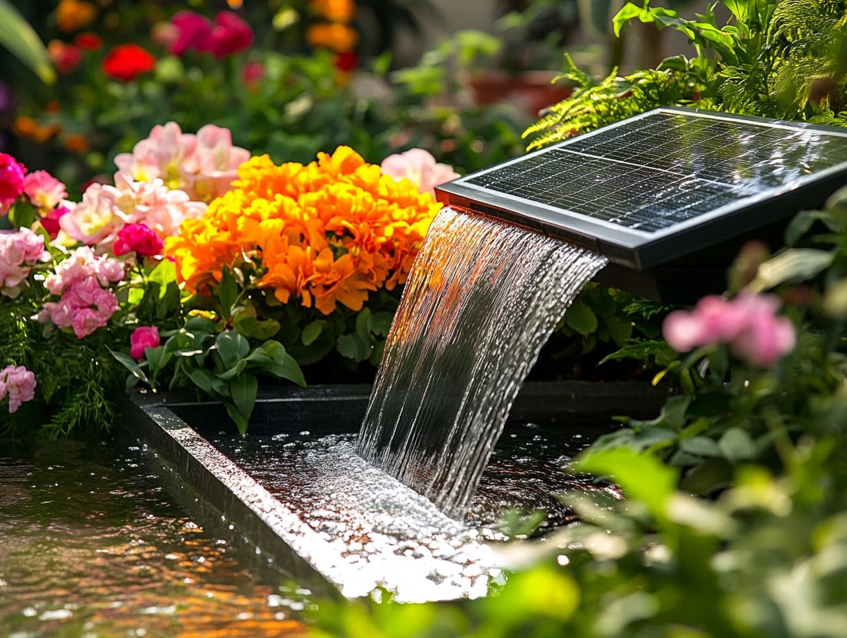 Image showcasing frequently asked questions about solar-powered water features