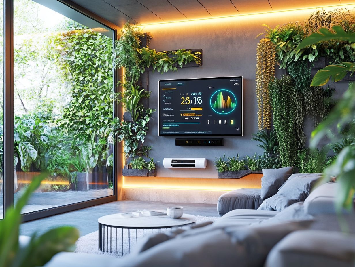 Visual representation of smart home technology's impact on reducing carbon footprint.